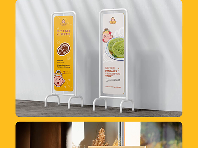 Serabi Bang Botak- Poster animation brandcollateral branding design emoticon fnb food fun graphic design illustration logo mascot mockup pancake serabi yellow