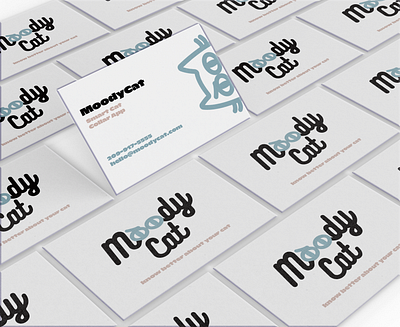 MoodyCat business card (branding) branding cat design graphic design illus illustration logo