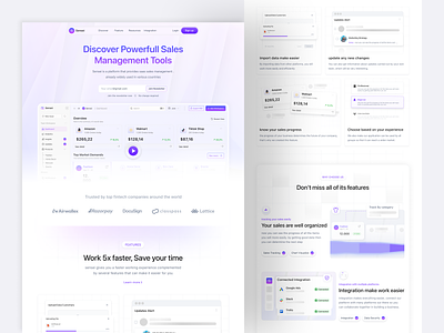 Sensei - Saas Landing Page ai finance gradient landing page linear gradient management landing page modern purple saas landing page sales sales management landing page simple ui web web design