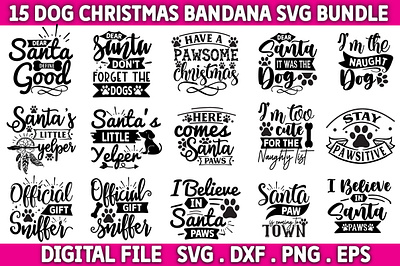 Dog Christmas Bandana SVG Bundle pet christmas bundle ui