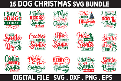 Dog Christmas Bandana SVG Bundle 3d animation pet christmas bundle