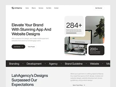 LahAgency - Studio Agency Landing Page agency agency landing page clean company company profile creative design development digital agency landing page landingpage minimalism studio studio agency studio website uiux website