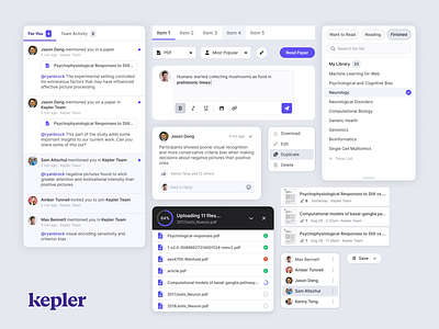 Kepler - Design System academic app biology clean design system kepler multimodal product research ryan brock saas science style guide ui