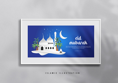 Islamic illustration design or Background mosque banner