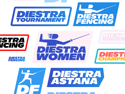 Proposed visual identity system for Diestra Fencing Team branding fencing graphic design illustration logo sport vector