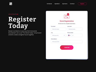 Digital Event Registration Page branding design figma registration page template ui ux