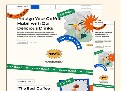XOFA Café - Coffee Shop Landing Page caffee coffee shop design graphic design landing page ui ux web website