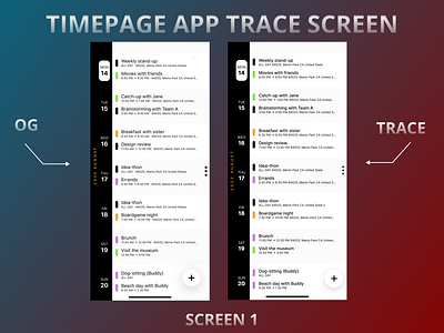 TIMEPAGE IOS APP TRACE SCREEN branding design illustration inspiration ios mobile app recreate screen ui