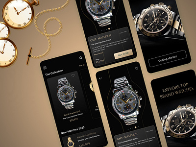 Luxury Watch Application app application luxury watch application smartwatchapps ui uiuxdesign watchapp watchappdesign watchgadgets wearableapps webapp