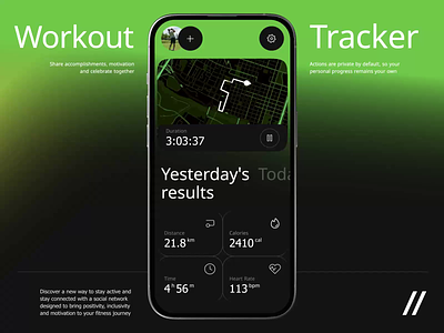 Workout Tracker Mobile iOS App android animation app app interaction dashboard design gps ios map mobile mobile app mobile ui motion online sport tracker training ui ux workout