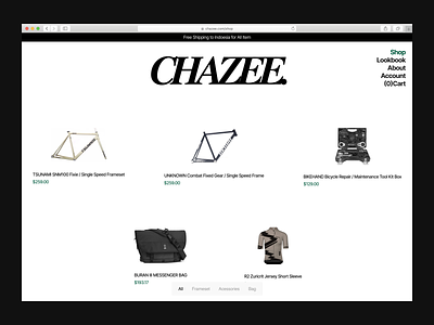 CHAZEE - bike shop web concept (cont.) bikeshop branding brutalist design framer minimal minimalism minimalist shop tools ui ux webflow website