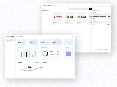 Asset Management Application dashboard design figma order saas search web