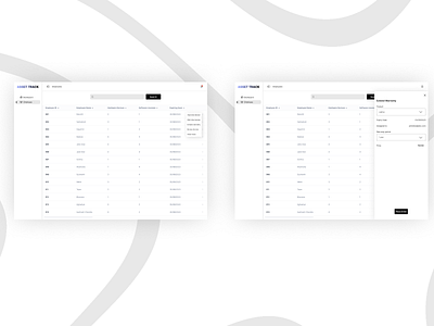 Table View & Side Panel design figma order panel saas table ui ux