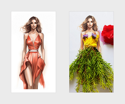 Blooming Dimensions #3 art creative design dress fashion fashiondesign floralart flower flowers geometric illustration vector woman