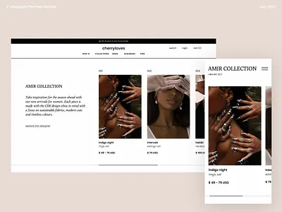 Jewelry Website - e-commerce web design - shopping web design accessory design e commerce jewelry landing page shop shopify shopping shopping app ui uiux web web design