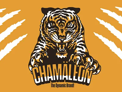 CHAMÄLEON TIGER design illustration logo sketch vintage
