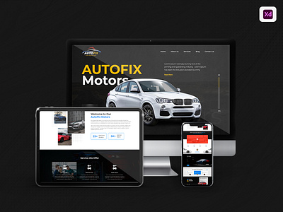 Best Autofix Motors Website Design automobile automotive branding car landing page development graphic design landing page motion graphics ui uiux website website design