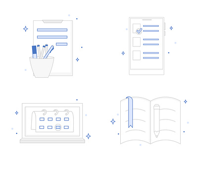 set of illustrations , icons for planning information