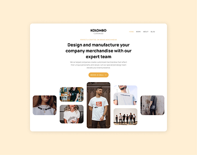 Clothing manufacturer landing page design branding ui ux