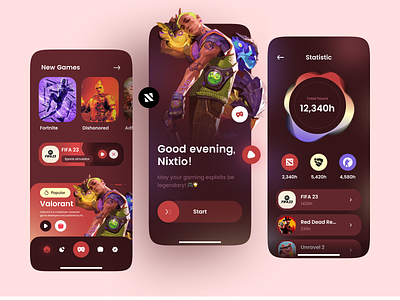 Game Dashboard Mobile Design app dashboard design game gaming illustration interface mobile store ui ux