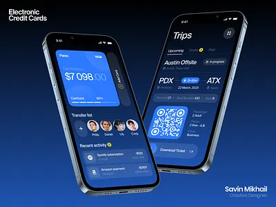 Finance Manager Mobile App animation app design balance bill business card dashboard finance fintech management mobile app motion passenger ticket transactions trip
