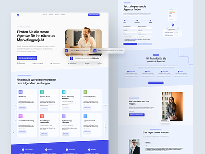 Design for Agenturkompass 🧭 clean clean ui contact form hero landingpage salesfunnel startup testimonial webdesign website
