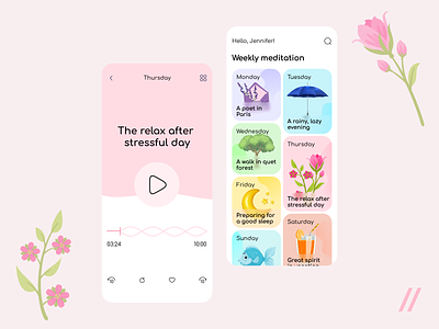 Meditation Mobile iOS App android animation app app design app interaction dashboard design design ui ios meditation mobile mobile app mobile ui mood motion online tracker ui ux wellness