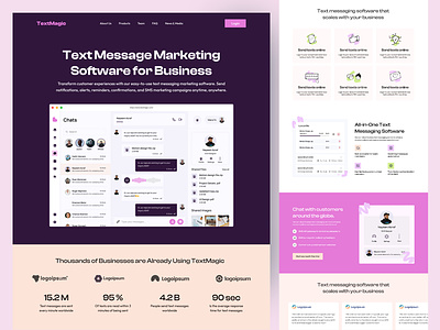 TextMagic - Text Message Marketing Software for Business admin agency business chat dashboard finance landingpage management marketing portfolio saas text textmagic uiux