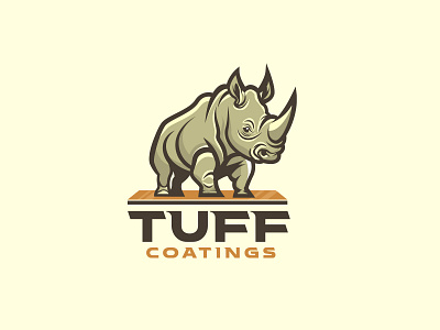 Tuff Coatings Mascot Logo character illustrated logo logo mascot mascot logo rhino rhino logo vector vector mascot