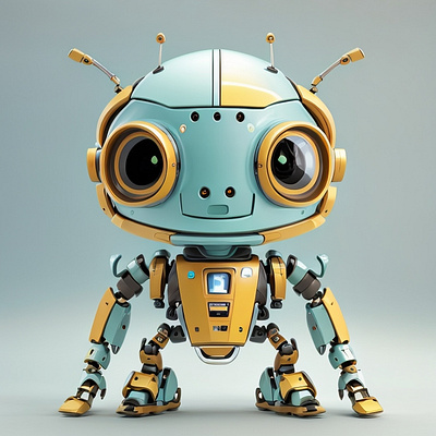 Hoppy 3d characters cute robot
