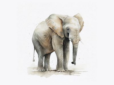 Watercolor Illustration art colors elephant hand drawn painting pastel shallunarula watercolor watercolor style wildlife