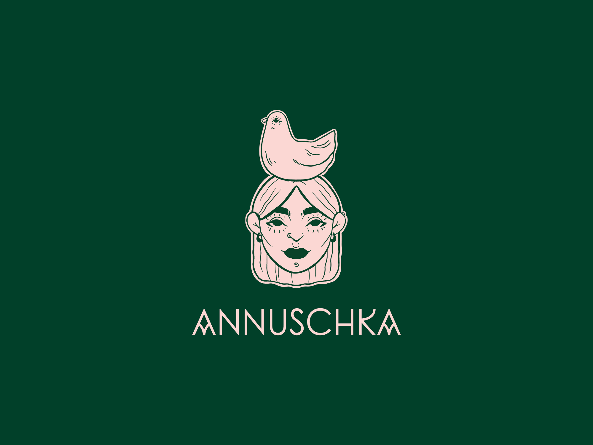 Annuschka branding business card graphic design green illustration logo print typography
