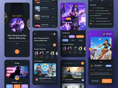 Gaming App ai apex overwatch chatbot clean ui clear dashboard cybersport app dark discord esport gaming design illustration ios mobile app mobile ux news streaming app tournament app twitch uidesign uiux
