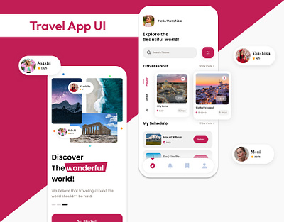 Travel App ui application design graphic design illustration landing page mobile app ui ux