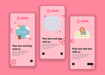 Onboarding screens for Airbnb app