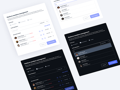 Authentication & User management UI Kit Series (3) ai animation collaborate components dark theme design figma interaction invite kit light theme minimal responsive saas sign up ui user management userexperience ux webdesign