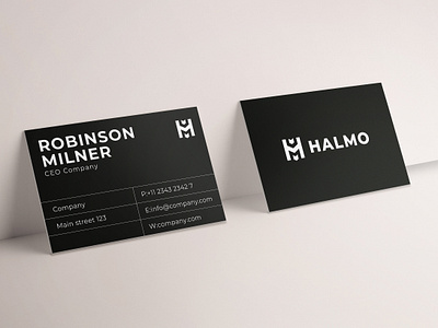 Business Card Design for Halmo a Software Brand brandidentitydesign branding business card business card design business cards businesscard card creative creativity design graphic design identity design minimal modern print design software stationary stationary design technology typography