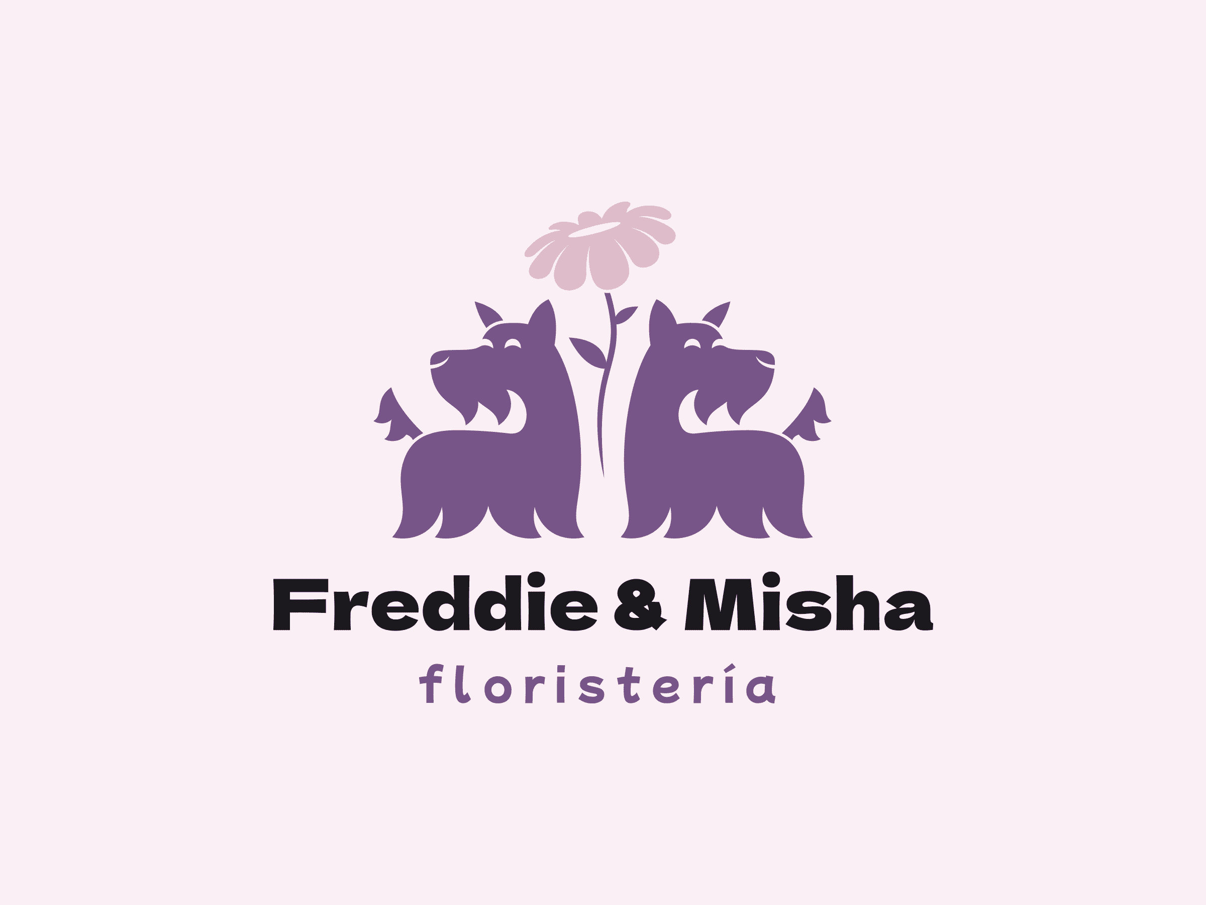 Logo for floristic studio 2d adobe branding cozy cute design designer dog floristic flowers graphic design identity illustration logo lovely minimalistic modern pet studio terrier