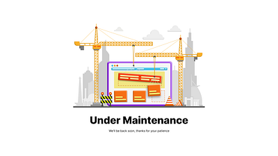 Under Maintenance graphic design ui