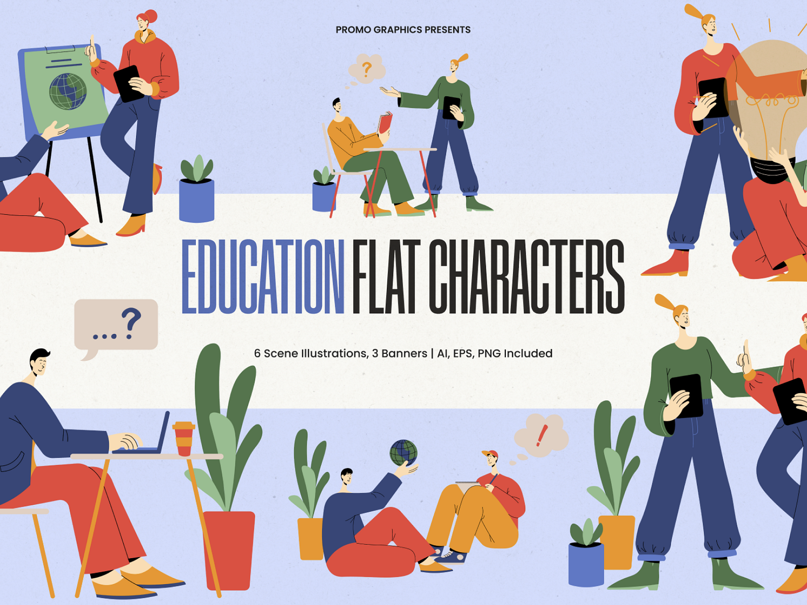 Education Flat Characters by Promo Graphics on Dribbble