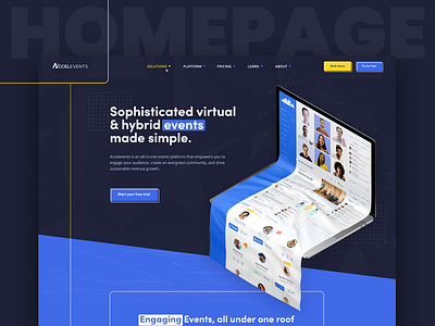 Accelevents - UI/UX website redesign adobe awesome branding cool dynamicxx event figma graphic design homepage illustrator marketing photoshop ui virtual web design wordpress