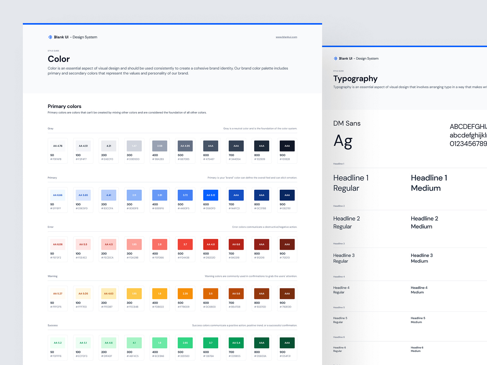 Style Guide for Blank UI Design System by Alin Moisa on Dribbble