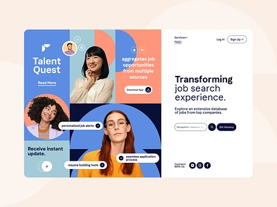 Job Search Website career freelance marketplace hiring hr hr platform human resources website job finder job search jobs listing jobs platform landing page product recruiting saas startup talent acquisition ui ux vacancy web web design