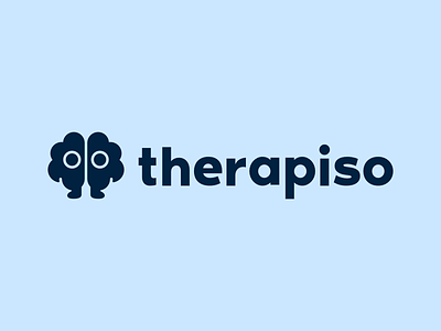 Therapiso brain branding character cute flat geometric illustration logo logotype mark mascot modern psychologist psychology psychotherapy symbol therapist