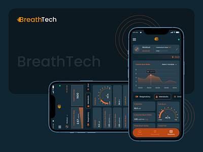 Health care - BreathTech app branding business design edtech education graphic design illustration logo ui