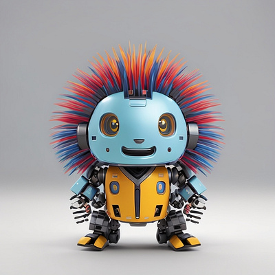 Pokey 3d character characters cute illustration robot ui