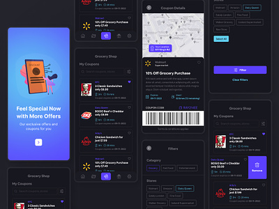 Grocery Coupons Mobile App app design branding case study coupons delivery app design graphic design grocery grocery app grocery apps grocery coupons grocery delivery app grocery shopping app grocery website mobile app mobile apps offers app ui design ux design webdesign