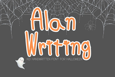 Alan writing Font : Kid Handwritten Font for Halloween cute fonts decorate font decorative font display font font halloween font hand writing font handwritten font kids font realistic font