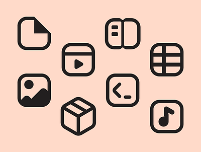 Nozbe file types icons code doc ebook excell file types icons image minimal movie mp3 music nozbe package pictograms rar zip