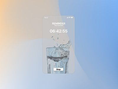 Countdown Timer app branding count countdowntimer dailyui design drink graphic design hydration illustration logo reminder time typo typography ui ux water